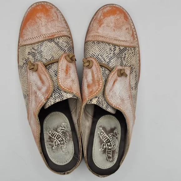 Freebird by Steven Malena loafer mule orange white python size 8 - Picture 5 of 12